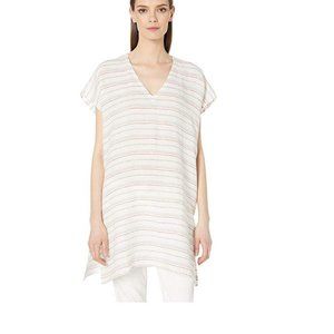 Eileen Fisher Linen Striped Poncho Tunic SWIM